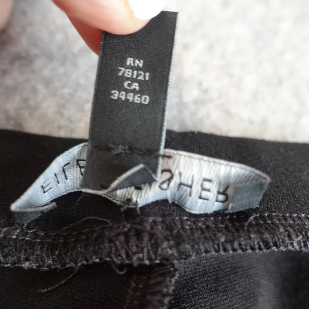 Eileen Fisher Black‎ Viscose Knit Pull On Pants Womens L Minimalist Straight Leg